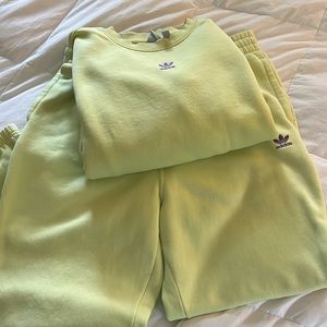 Adidas sweat suit with cropped crew sweatshirt